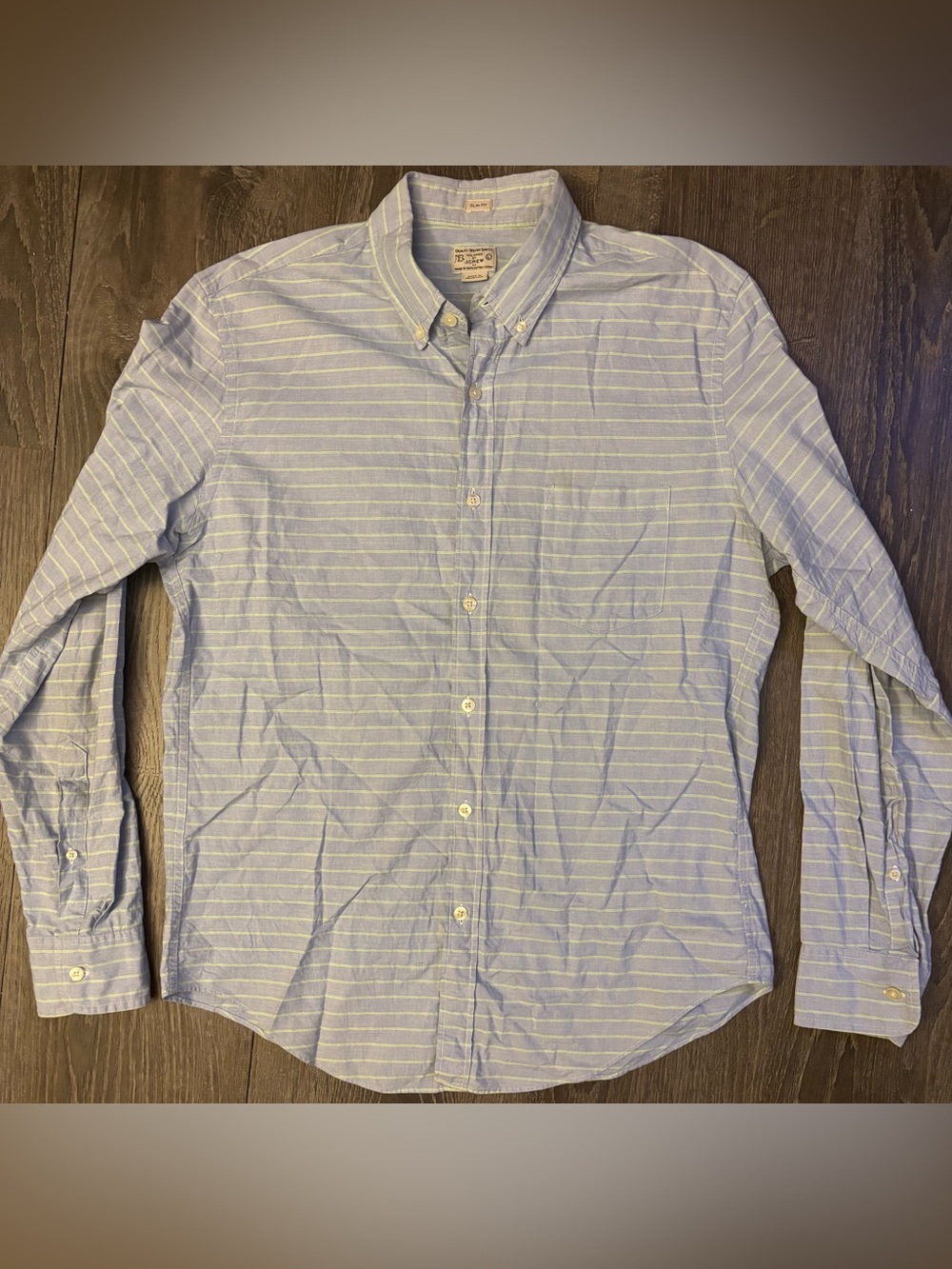 J. Crew Light Blue and White Striped Button-Down Shirt
